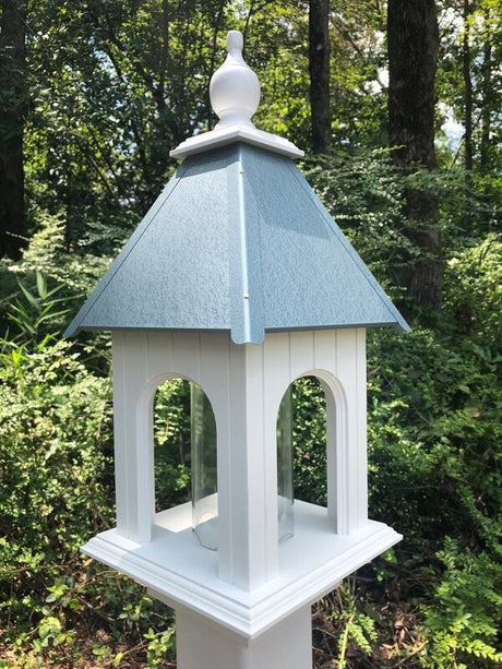 Gazebo Bird Feeder Vinyl PVC Weather Resistant Handmade Choose Roof Color Active