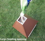 Bird Feeder Copper Roof - Choose Your Roof Colo - X- Large Bird Feeder - Handmade - Bird Feeder For Outdoor