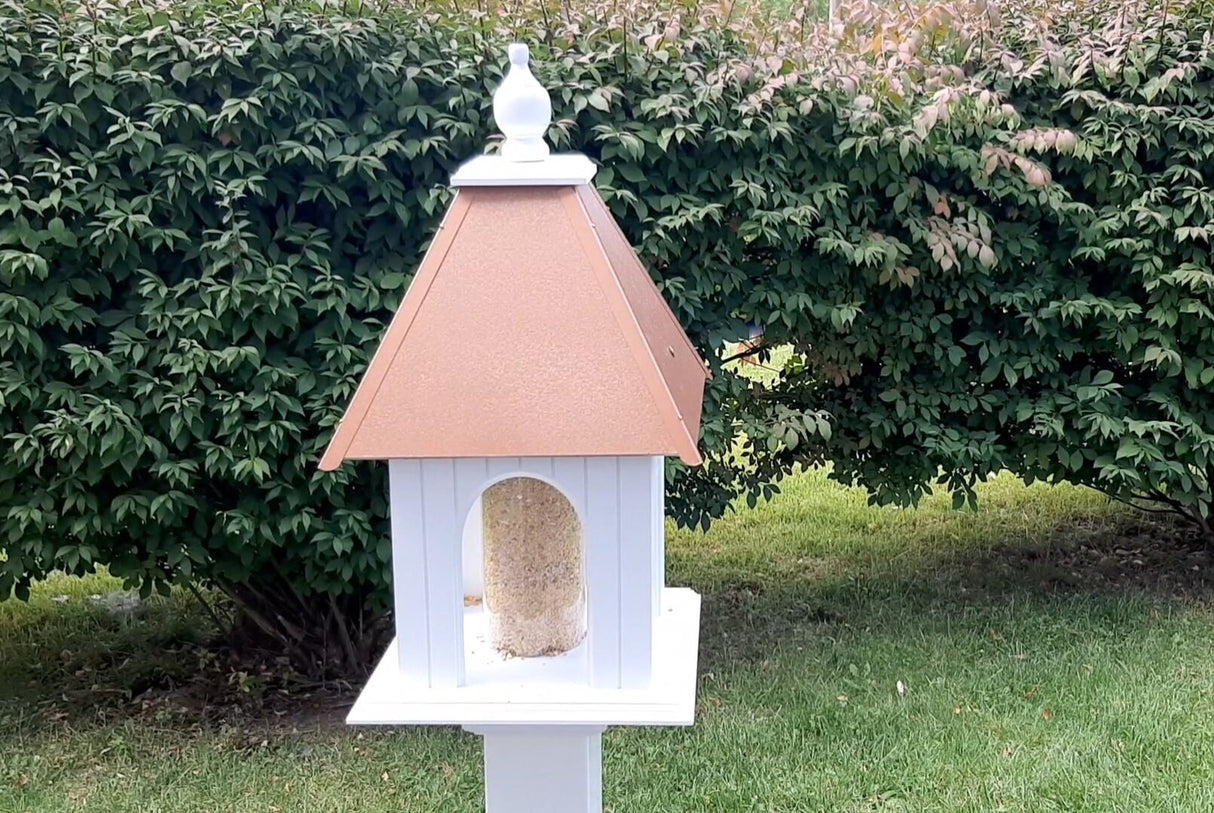 Bird Feeder Copper Roof - Choose Your Roof Colo - X- Large Bird Feeder - Handmade - Bird Feeder For Outdoor