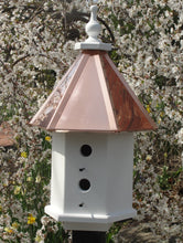 Load image into Gallery viewer, Birdhouse Copper Roof Handmade Wooden With 4 Nesting Compartments Birdhouses Outdoor
