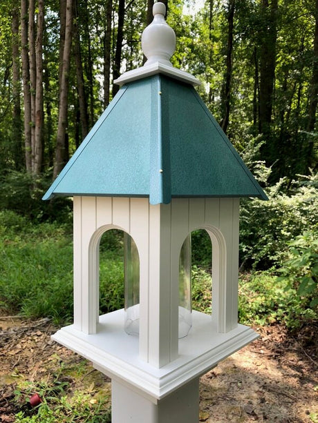 Bird Feeder Choose Your Roof Color - Handmade - Easy Mounting - Bird Feeders For the Outdoors