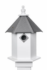 Bird House - 2 Nesting Compartments - Handmade - Metal Predator Guards - Weather Resistant - Pole Not Included - Birdhouse Outdoor