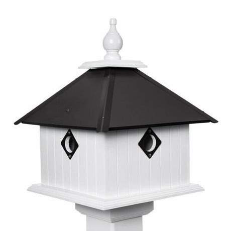 Bird House - 2 Nesting Compartments - Handmade - Metal Predator Guards - Weather Resistant - Pole Not Included - Birdhouse Outdoor