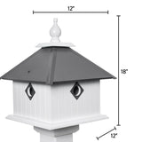 Bird House - 2 Nesting Compartments - Handmade - Metal Predator Guards - Weather Resistant - Pole Not Included - Birdhouse Outdoor