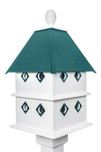 Load image into Gallery viewer, Birdhouse Handmade Choose Roof Color Vinyl PVC Bird house With 8 Nesting Compartments and Metal Predator Guards, Weather Resistant
