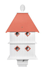 Load image into Gallery viewer, Birdhouse Handmade Choose Roof Color Vinyl PVC Bird house With 8 Nesting Compartments and Metal Predator Guards, Weather Resistant
