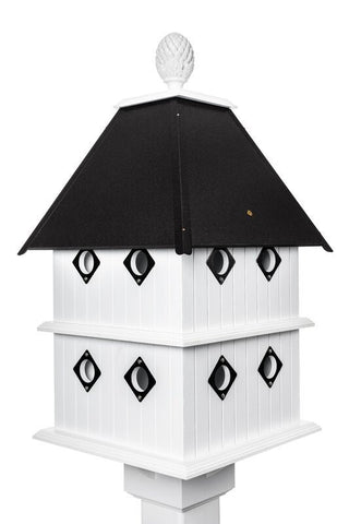 Birdhouse Handmade Choose Roof Color Vinyl PVC Bird house With 8 Nesting Compartments and Metal Predator Guards, Weather Resistant