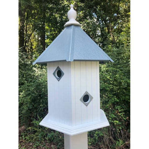 Bird House - 6 Nesting Compartments - Handmade - Large - Metal Predator Guards - Weather Resistant - Pole Not Included - Birdhouse Outdoor