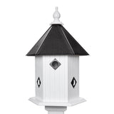 Bird House - 6 Nesting Compartments - Handmade - Large - Metal Predator Guards - Weather Resistant - Pole Not Included - Birdhouse Outdoor