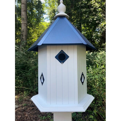 Bird House - 6 Nesting Compartments - Handmade - Large - Metal Predator Guards - Weather Resistant - Pole Not Included - Birdhouse Outdoor