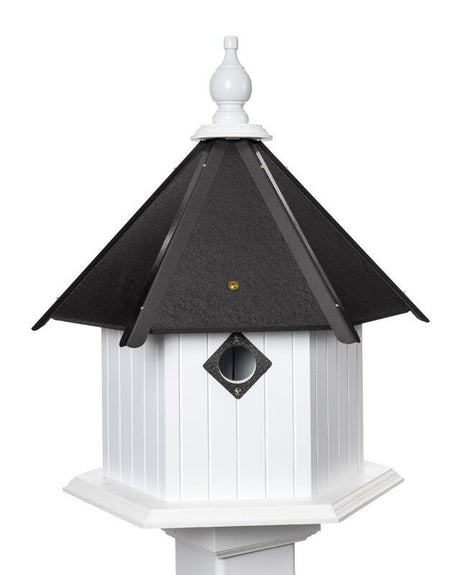 Birdhouse Handmade 3 Nesting Compartments Vinyl PVC Made With Metal Predator Guards Weather Resistant Birdhouse Outdoor Decor