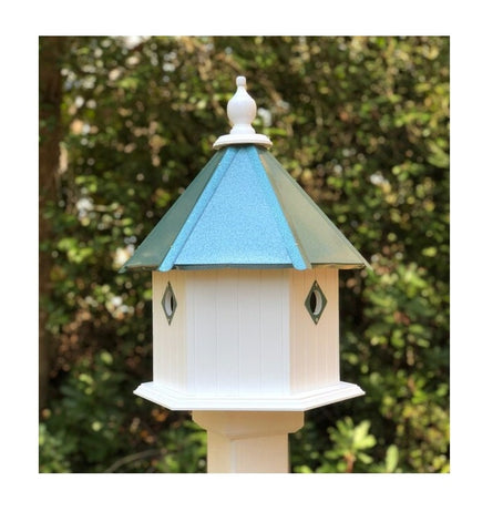 Birdhouse Handmade 3 Nesting Compartments Vinyl PVC Made With Metal Predator Guards Weather Resistant Birdhouse Outdoor Decor