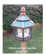 Gazebo Bird Feeder Poly in Multi Colors, X-Large Bird Feeder Amish handmade