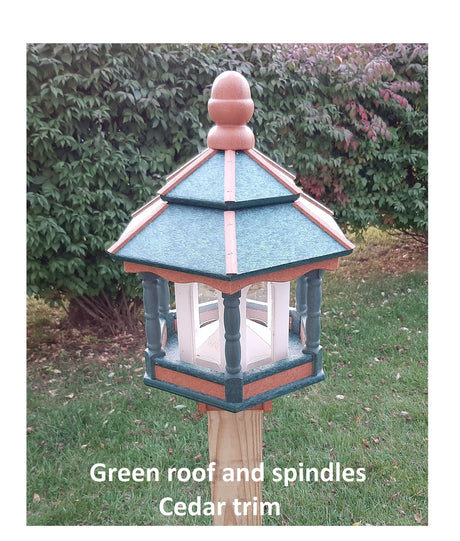 Gazebo Bird Feeder Poly in Multi Colors, X-Large Bird Feeder Amish handmade