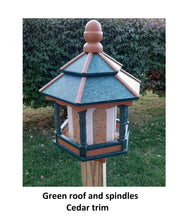 Load image into Gallery viewer, Amish Bird Feeder Handmade - Poly Lumber Weather Resistant - Easy Mounting on 4&quot;x4&quot; Pole/Post - Bird Feeders For the Outdoors
