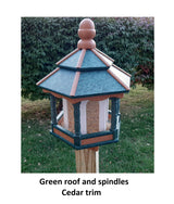 Poly Gazebo Bird Feeder Multi Colors 6 Sided Amish Handmade, Made in USA