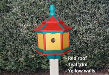 Load image into Gallery viewer, Bird House Poly Amish Made Gazebo Birdhouse 3 Holes with 3 Nesting Compartments - Post Not Included
