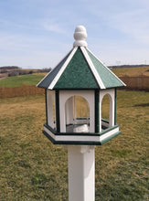 Load image into Gallery viewer, Amish Bird Feeder - Handmade - Arch Design - Large - Weather Resistant Poly Lumber - Premium Feeding Tube - Easy Mounting on 4&quot;x4&quot; Pole/Post
