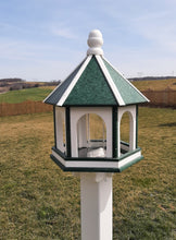 Load image into Gallery viewer, Amish Bird Feeder - Handmade - Arch Design - Large - Weather Resistant Poly Lumber - Premium Feeding Tube - Easy Mounting on 4&quot;x4&quot; Pole/Post
