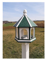 Amish Bird Feeder - Handmade - Arch Design - Large - Weather Resistant Poly Lumber - Premium Feeding Tube - Easy Mounting on 4"x4" Pole/Post