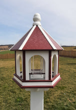 Load image into Gallery viewer, Bird Feeder - Large - Amish Handmade - Arch Design - Weather Resistant Poly Lumber - Premium Feeding Tube - Easy Mounting on 4&quot;x4&quot; Pole/Post
