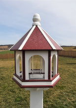 Load image into Gallery viewer, Amish Bird Feeder - Handmade - Arch Design - Large - Weather Resistant Poly Lumber - Premium Feeding Tube - Easy Mounting on 4&quot;x4&quot; Pole/Post
