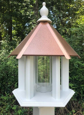 Amish Handmade Bird Feeder - Large Gazebo - Vinyl PVC Weather Resistant - Choose Roof Color