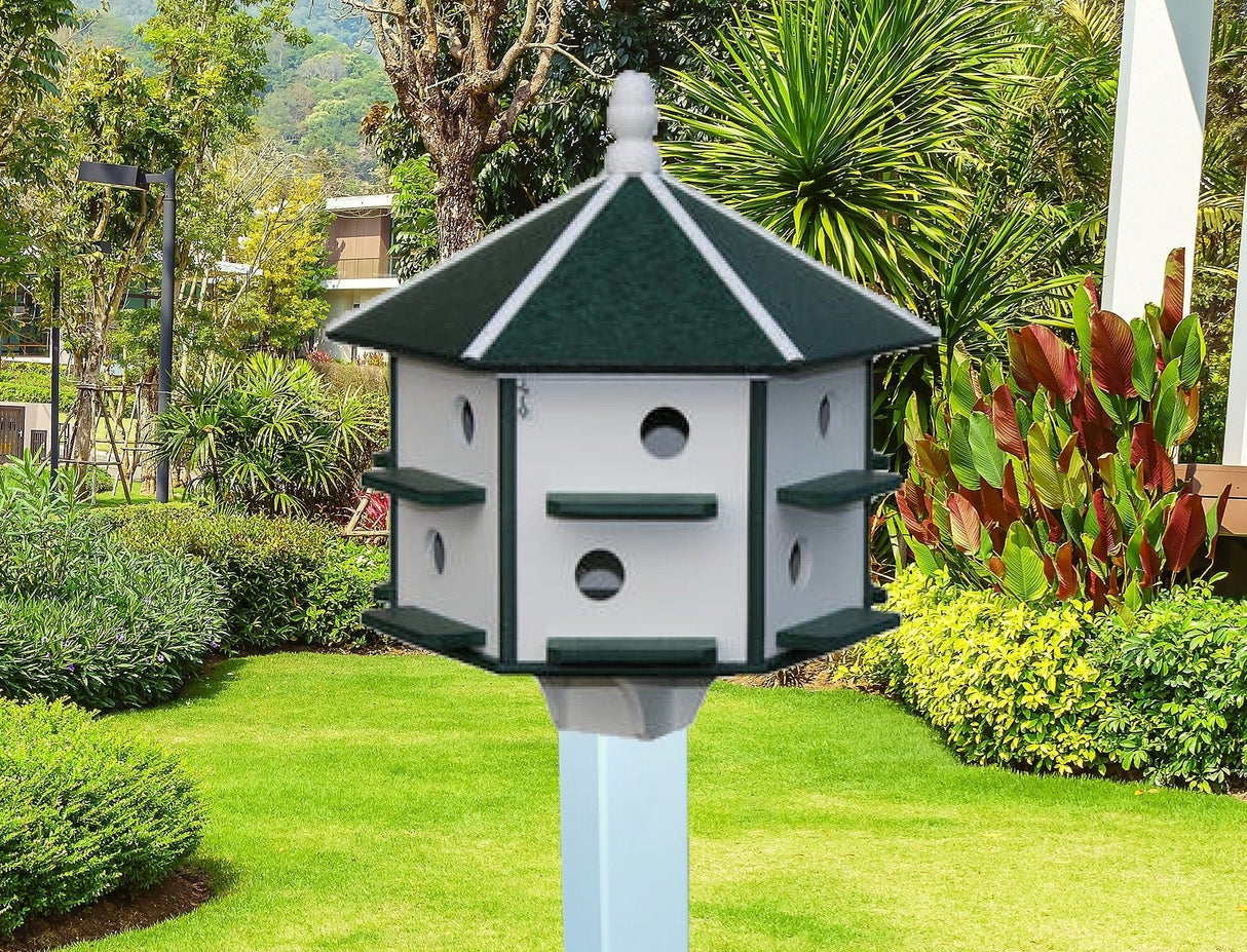 Purple Martin - Bird House - 12 Nesting Compartments - Amish Handmade - Weather Resistant - Made of Poly Lumber - Birdhouse Outdoor