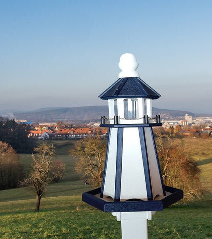 Bird Feeder - Poly Lumber - Amish Handmade -  Feeder Lighthouse Design - Weather Resistant - Easy Mounting - Bird Feeders For The Outdoors