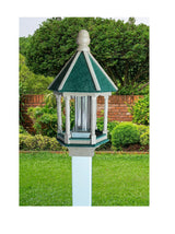 Gazebo Bird Feeder - Amish Handmade - Poly Lumber Weather Resistant - Premium Feeding Tube - Easy Mounting - Bird Feeder For Outdoors