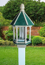 Bird Feeder - Amish Handmade - Poly Lumber Weather Resistant - Premium Feeding Tube - Easy Mounting - Bird Feeders For the Outdoors