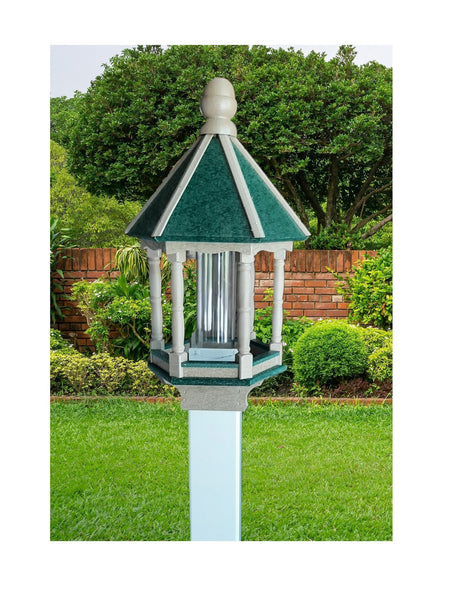 Poly Gazebo Bird Feeder Multi Colors 6 Sided Amish Handmade Medium Size, Made in USA.