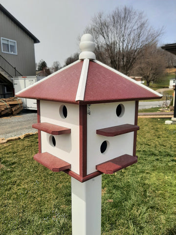 Bird House - Purple Martin - 8 Nesting Compartments - Amish Handmade - Weather Resistant - Made of Poly Lumber Birdhouse Outdoor