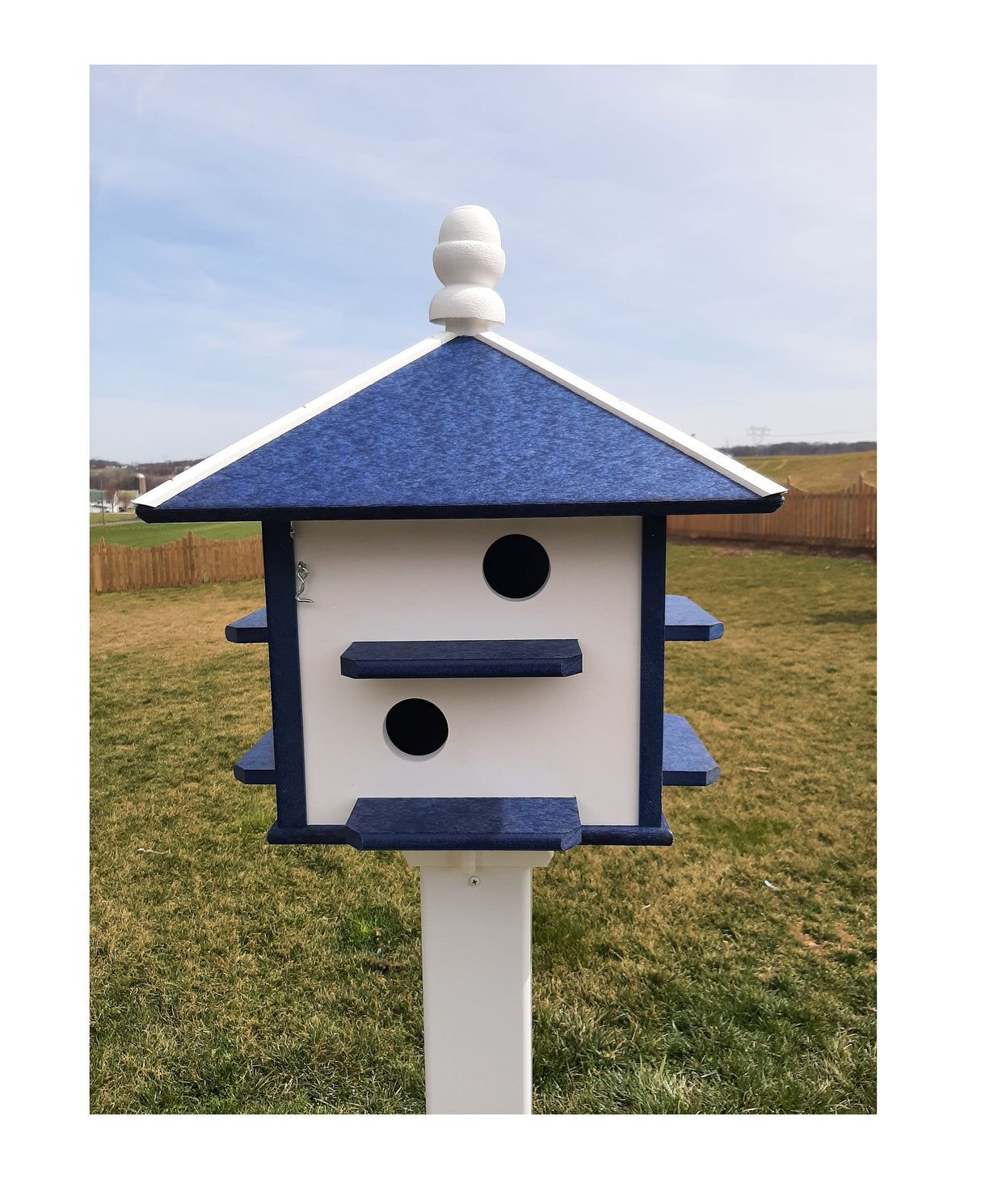 Purple Martin Bird House - 8 Nesting Compartments - Amish Handmade - Weather Resistant - Made of Poly Lumber - Birdhouse Outdoor