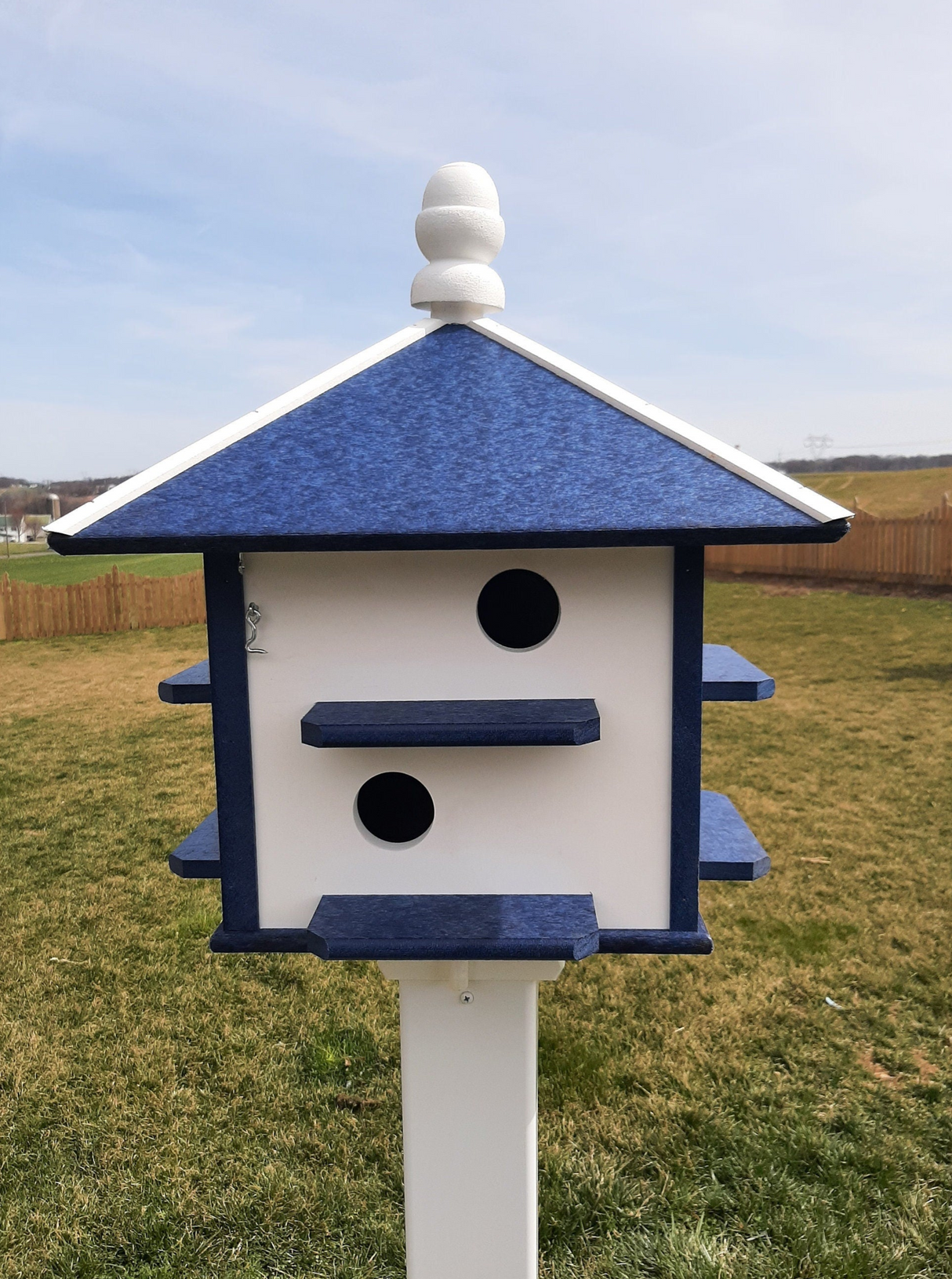 Birdhouse Amish Handmade Poly Purple Martin With 8 Nesting Compartments