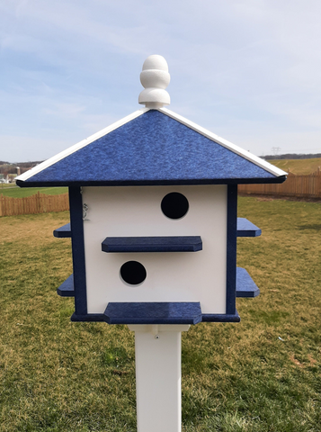 Birdhouse Amish Handmade Poly Purple Martin With 8 Nesting Compartments