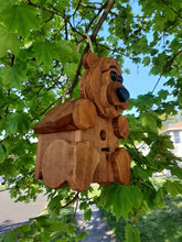 Load image into Gallery viewer, Hanging Bear Bird House - 1 Nesting Compartments - Amish Handmade - Birdhouse Outdoor
