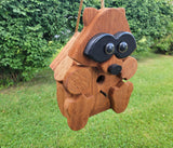 Racoon Hanging Bird House - 1 Nesting Compartments - Amish Handmade - Birdhouse Outdoor - Bird Lovers