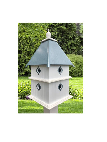 Birdhouse Handmade Choose Roof Color X-Large 2 Story 8 Nesting Compartments Vinyl PVC Bird House With Metal Predator Guards.