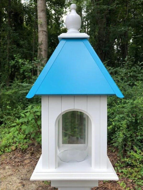 Gazebo Bird Feeder Vinyl PVC Weather Resistant Handmade Choose Roof Color Active