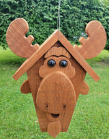 Hanging Moose Bird House - 1 Nesting Compartments - Amish Handmade - Birdhouse Outdoor