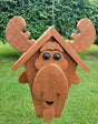 Hanging Moose Bird House - 1 Nesting Compartments - Amish Handmade - Birdhouse Outdoor