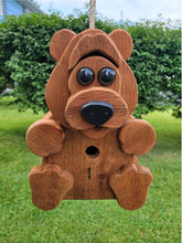 Load image into Gallery viewer, Hanging Bear Bird House - 1 Nesting Compartments - Amish Handmade - Birdhouse Outdoor
