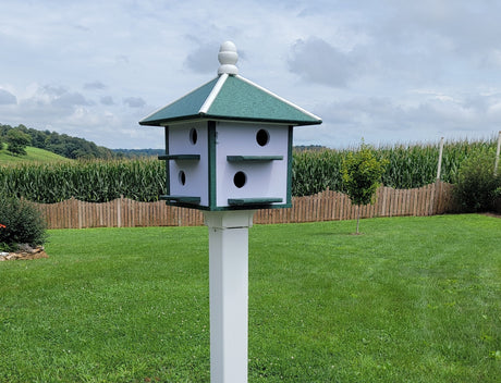 Bird House - Purple Martin - 8 Nesting Compartments - Amish Handmade - Weather Resistant - Made of Poly Lumber Birdhouse Outdoor