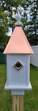 Load image into Gallery viewer, Bird House Copper Roof Handmade With 1 Nesting Compartment, Metal Predator Guards, Weather Resistant, Post Not Included, Birdhouse Outdoor
