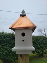 Load image into Gallery viewer, Birdhouse Copper Roof Wooden Handmade With 1 Nesting Compartment, Weather Resistant Birdhouse Outdoor
