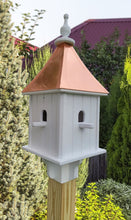 Load image into Gallery viewer, Bird House Handmade With 4 Nesting Compartments Weather Resistant Post Not Included Copper Birdhouse Outdoor
