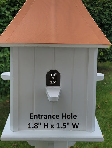 Bird House Handmade With 4 Nesting Compartments Weather Resistant Post Not Included Copper Birdhouse Outdoor