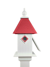 Load image into Gallery viewer, Cathedral Birdhouse Handmade Side Opening, Metal Predator Guards, Choose Roof Color, Bird House For The Outdoors, Pole Not Included
