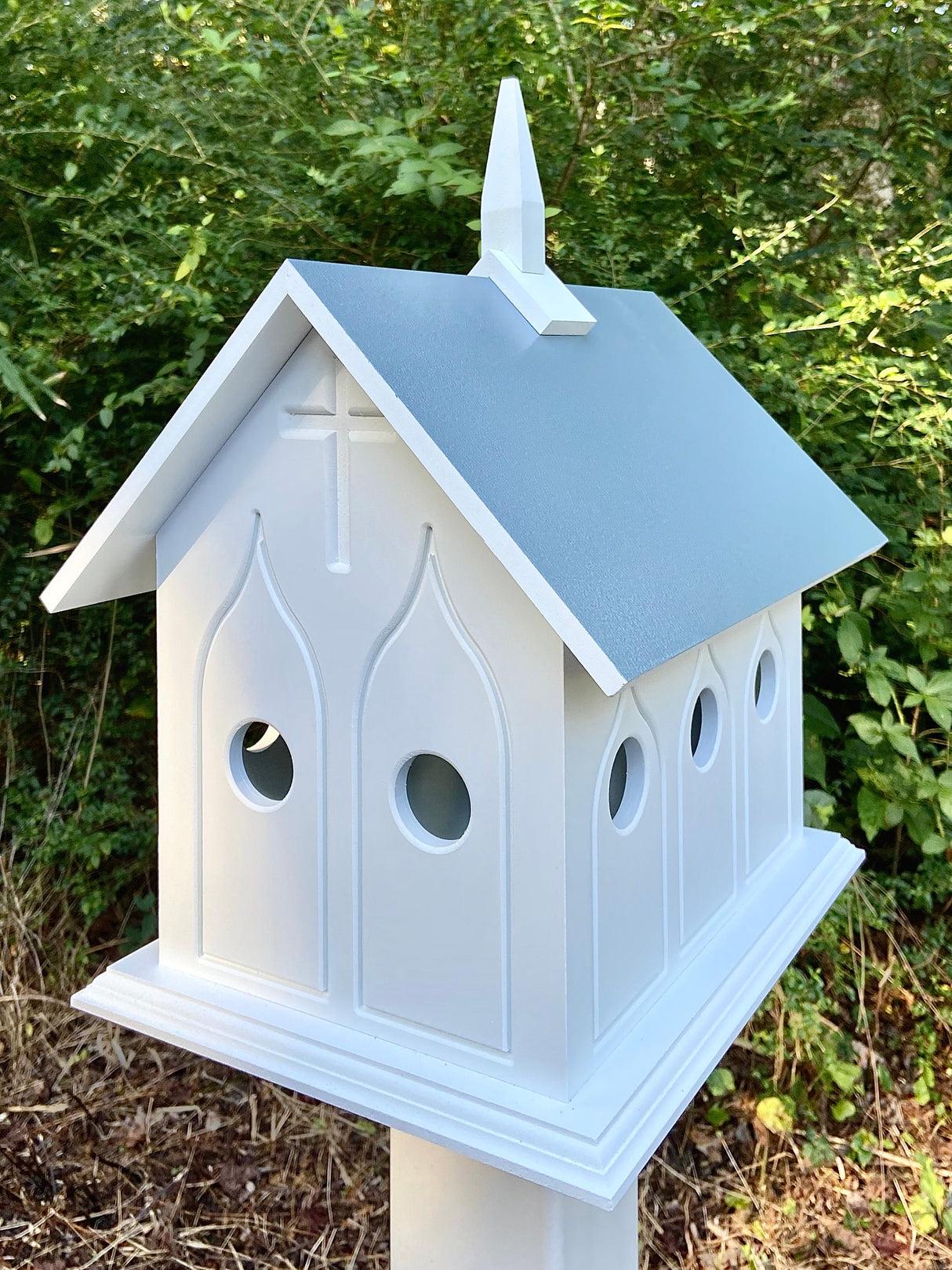 Chapel Birdhosue Handmade, Choose Roof Color, Bird House For The Outdoors, Pole Not Included